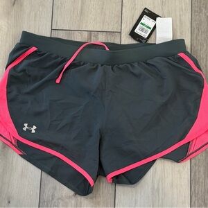 Under Armour Women's Charcoal and Neon Pink Athletic Shorts
